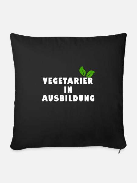 Vegetarier in Ausbildung - Sofakissenbezug 45 x 45 cm - Schwarz
