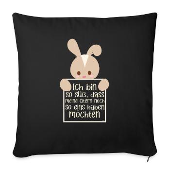 Big sister brother Sweet Bunny - Sofa pillowcase 17,3'' x 17,3'' (45 x 45 cm) - black - Front