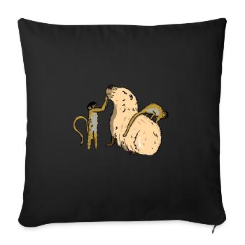 Singe écureuil animal mignon cadeau Capybara - Housse de coussin décorative 45 x 45 cm - noir - Devant