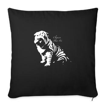 Chinese Shar pei - Sofa pillowcase 17,3'' x 17,3'' (45 x 45 cm) - black - Front
