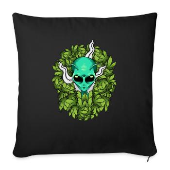Ausländisches Unkraut-lustiger Marihuana-Hanf - Sofakissenbezug 45 x 45 cm - Schwarz - Vorne