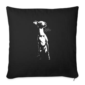 Italian Greyhound - Sofa pillowcase 17,3'' x 17,3'' (45 x 45 cm) - black - Front