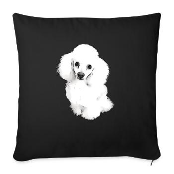 Chiot doux caniche - Housse de coussin décorative 45 x 45 cm - noir - Devant