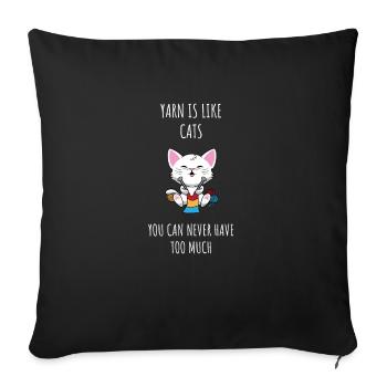 Tricot Chat Fil Crochet Chaton Tricoter Égouts - Housse de coussin décorative 45 x 45 cm - noir - Devant