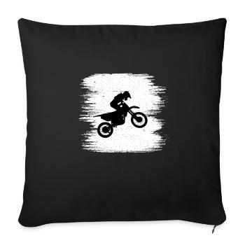 Motocross Dirt Bike Racing Biking Biker Enduro - Sofa pillowcase 17,3'' x 17,3'' (45 x 45 cm) - black - Front