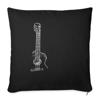 Guitar Tee, Music print, Musician product - Sofa pillowcase 17,3'' x 17,3'' (45 x 45 cm) - black - Front