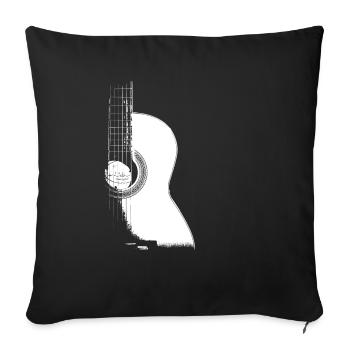 Conception de guitare acoustique, musique graphique, musicien - Housse de coussin décorative 45 x 45 cm - noir - Devant
