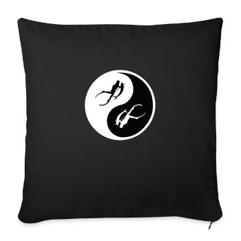 Spearfishing Underwater Freediving Ying And Yang - Sofakissenbezug 45 x 45 cm - Schwarz - Vorne