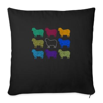 Schwarzes Schaf Black Sheep - Sofakissenbezug 45 x 45 cm - Schwarz - Vorne
