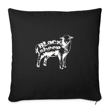Mouton noir - Housse de coussin décorative 45 x 45 cm - noir - Devant
