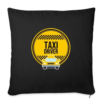 chauffeur de taxi - Housse de coussin décorative 45 x 45 cm - noir - Devant
