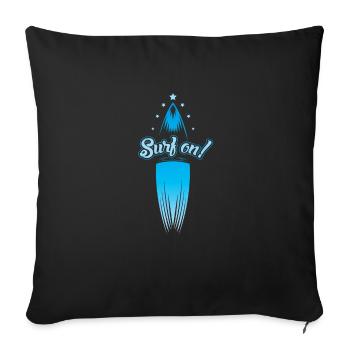 Surfbrett blau - Sofakissenbezug 45 x 45 cm - Schwarz - Vorne