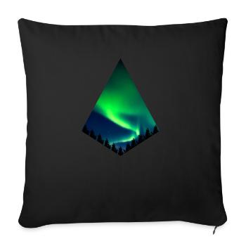 Aurora Borealis - Polarlichter - Sofakissenbezug 45 x 45 cm - Schwarz - Vorne