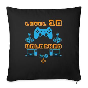 18th birthday - Sofa pillowcase 17,3'' x 17,3'' (45 x 45 cm) - black - Front