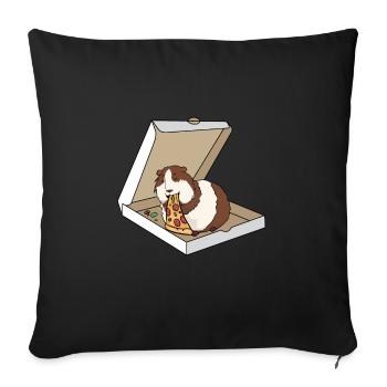Guinea pig cute pet lover pizza - Sofa pillowcase 17,3'' x 17,3'' (45 x 45 cm) - black - Front