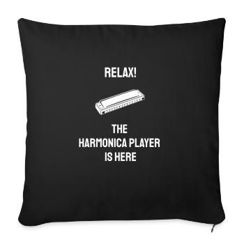 Harmonica Blues Music Instrument - Sofa pillowcase 17,3'' x 17,3'' (45 x 45 cm) - black - Front