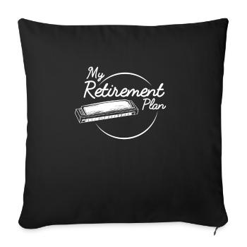 Harmonica Retirement Blues Music Instrument - Sofa pillowcase 17,3'' x 17,3'' (45 x 45 cm) - black - Front