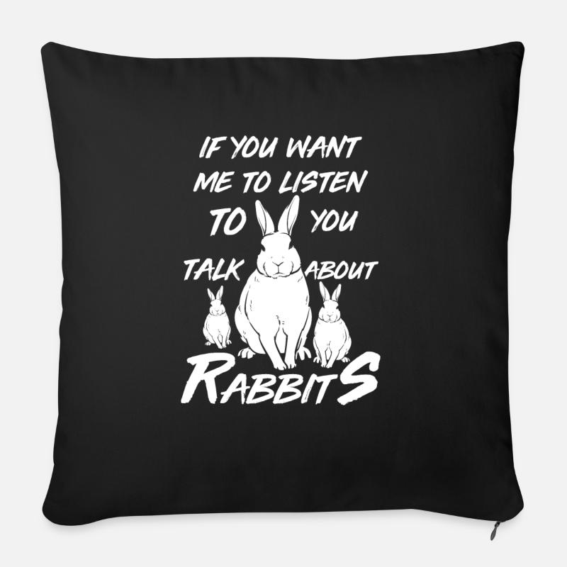 rabbit - Sofa pillowcase 17,3'' x 17,3'' (45 x 45 cm) - black