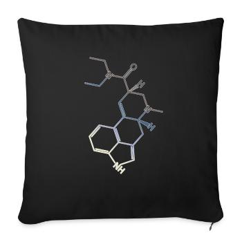 LSD Formule structurale A. Hofmann Bicycle Day - Housse de coussin décorative 45 x 45 cm - noir - Devant
