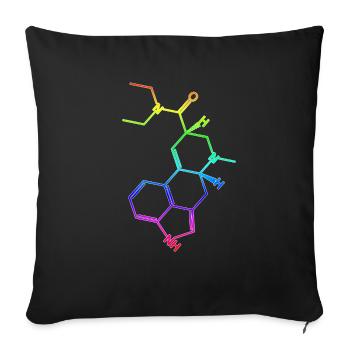 Molécule de formule structurelle LSD A. Hofmann Bicycle Day - Housse de coussin décorative 45 x 45 cm - noir - Devant