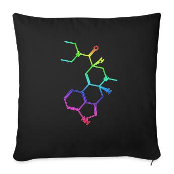 LSD Formule structurale A. Hofmann Bicycle Day - Housse de coussin décorative 45 x 45 cm - noir - Devant