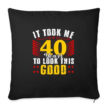 40ème anniversaire - Housse de coussin décorative 45 x 45 cm - noir - Devant
