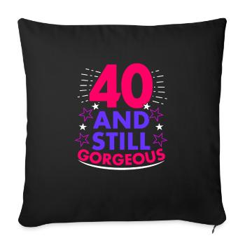40ème anniversaire - Housse de coussin décorative 45 x 45 cm - noir - Devant