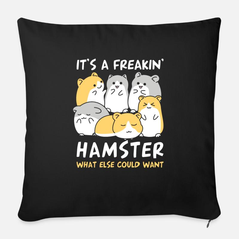 Hamster - Sofakissenbezug 45 x 45 cm - Schwarz