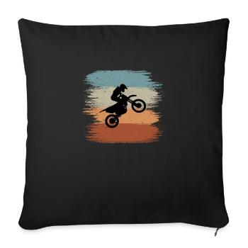 Motocross Dirt Bike Biker Enduro Motorradfahrer - Housse de coussin décorative 45 x 45 cm - noir - Devant