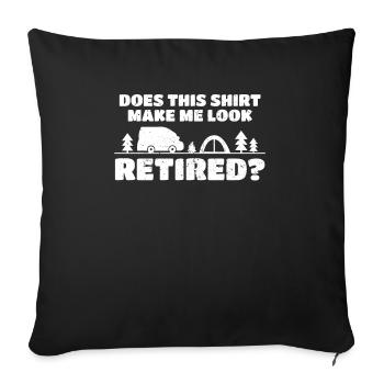 Retired?? - Sofa pillowcase 17,3'' x 17,3'' (45 x 45 cm) - black - Front