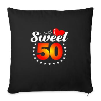 50. Geburtstag - Housse de coussin décorative 45 x 45 cm - noir - Devant