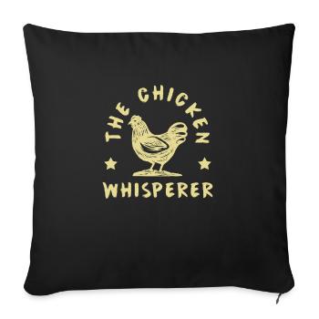 poulet - Housse de coussin décorative 45 x 45 cm - noir - Devant