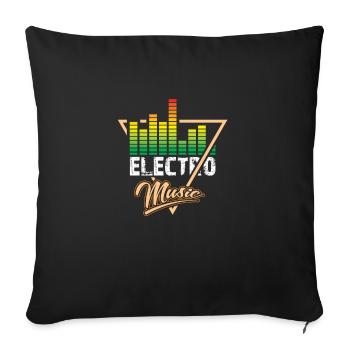 Electro Music Logo - Sofa pillowcase 17,3'' x 17,3'' (45 x 45 cm) - black - Front