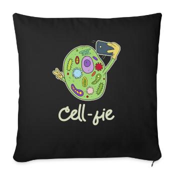 Funny Science Tee, Chemistry design, CellFie - Sofa pillowcase 17,3'' x 17,3'' (45 x 45 cm) - black - Front