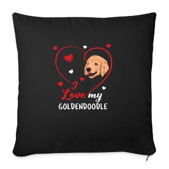 Goldendoodle - Sofa pillowcase 17,3'' x 17,3'' (45 x 45 cm) - black - Front