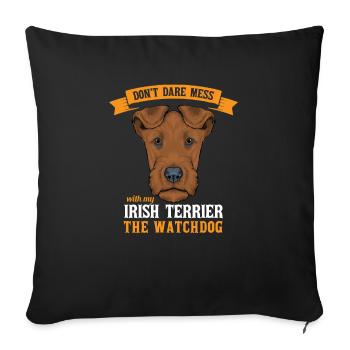 Irish Terrier - Sofa pillowcase 17,3'' x 17,3'' (45 x 45 cm) - black - Front