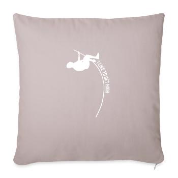 Stabhochsprung Leichtathletik Stabspringer - Sofakissenbezug 45 x 45 cm - helles Taupe - Vorne