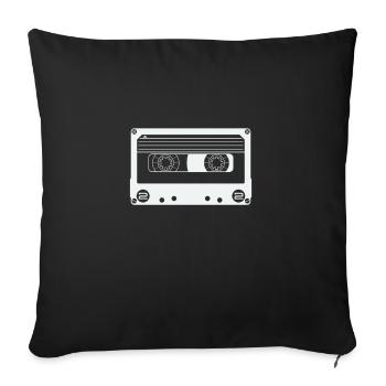 Retro vintage cassette - Sofa pillowcase 17,3'' x 17,3'' (45 x 45 cm) - black - Front