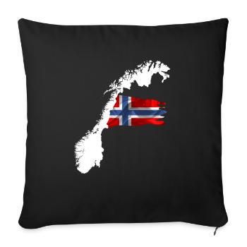 Norwegian white - Sofa pillowcase 17,3'' x 17,3'' (45 x 45 cm) - black - Front