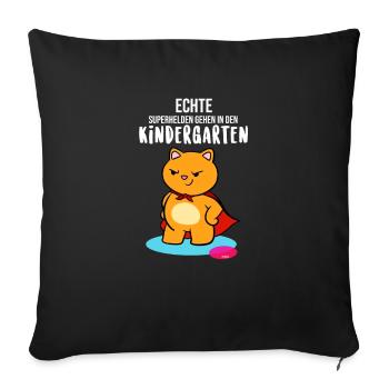 Kindergarten Start Super Held - Sofakissenbezug 45 x 45 cm - Schwarz - Vorne