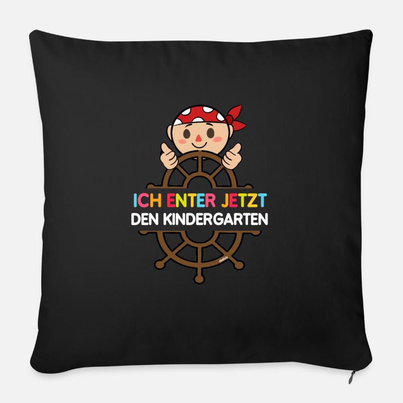Kindergarten Anfang Start Pirat - Sofakissenbezug 45 x 45 cm - Schwarz