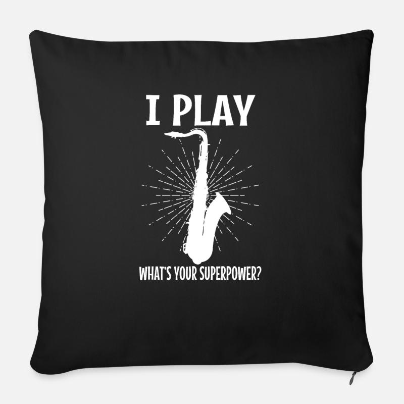 Saxophone - Sofa pillowcase 17,3'' x 17,3'' (45 x 45 cm) - black