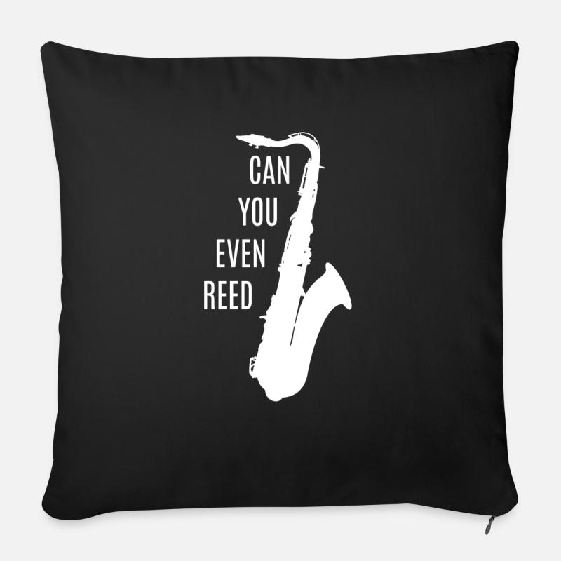 saxophone - Housse de coussin décorative 45 x 45 cm - noir