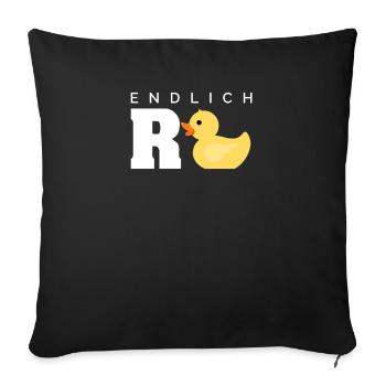 Pension duck retired grandma grandpa - Sofa pillowcase 17,3'' x 17,3'' (45 x 45 cm) - black - Front