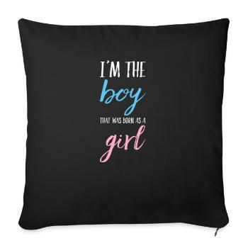 Transgender Transgirl Trans Gift - Sofa pillowcase 17,3'' x 17,3'' (45 x 45 cm) - black - Front