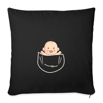 baby belly toddler kangaroo - Sofa pillowcase 17,3'' x 17,3'' (45 x 45 cm) - black - Front