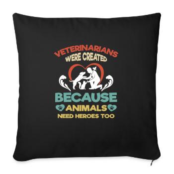 Cadeau de vétérinaire | vétérinaires - Housse de coussin décorative 45 x 45 cm - noir - Devant