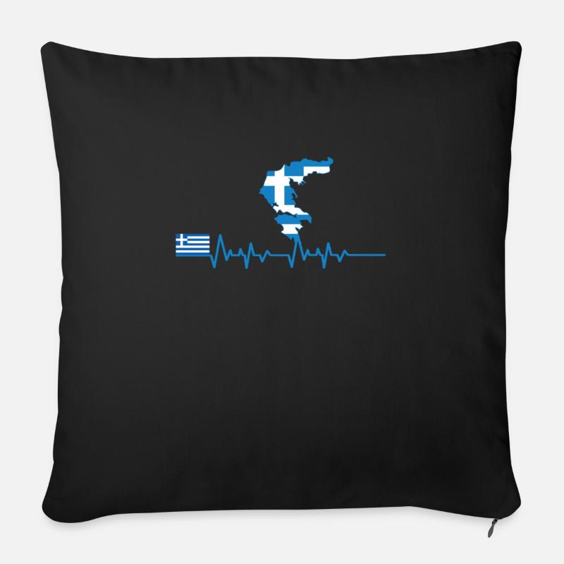 Grèce - Housse de coussin décorative 45 x 45 cm - noir