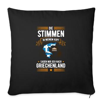 Griechenland - Sofakissenbezug 45 x 45 cm - Schwarz - Vorne