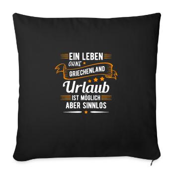 Griechenland - Sofakissenbezug 45 x 45 cm - Schwarz - Vorne